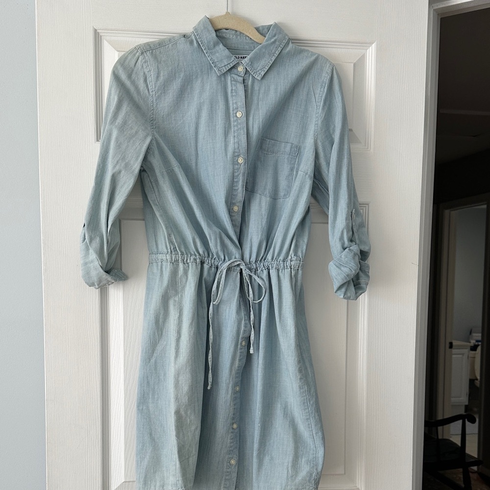 Old Navy Denim Blue Long Sleeve Dress